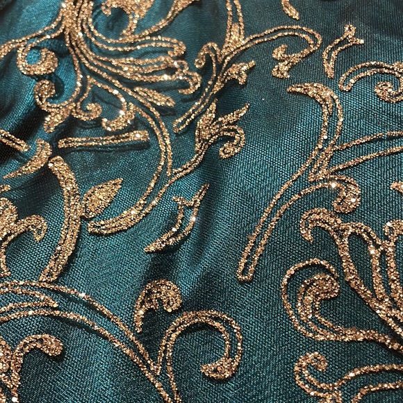 🦋🦋🦋🦋Masquerade Turquoise and Silver Formal Flounce Dress🦋🦋🦋🦋 - Picture 2 of 9
